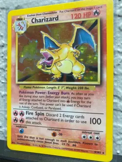 Pokemon TCG Charizard Base Set Holo Unlimited Holo Rare Shadowed frame - Image 2