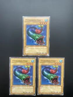 Yugioh 7 Colored Fish SDJ-008 Common Unlimited Edition MP/HP X3 - Image 1
