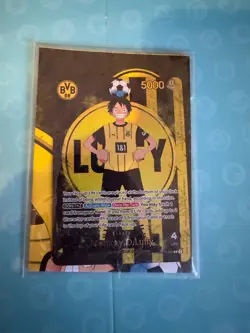 One Piece x BVB Dortmund Promo Karte ST13-003 Monkey D Luffy Sealed English - Image 2