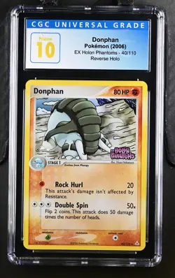CGC 10 Pristine Donphan ex Holon Phantoms Reverse Holo Pokemon Card 40/110 Pop 1 - Image 1