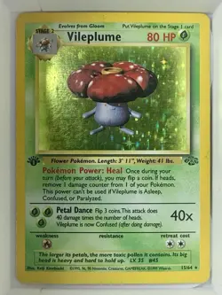 Pokemon Vileplume Jungle Holo Rare 80 HP 1st Edition 15/64 WOTC 1999 - Image 1