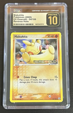Makuhita Pokemon 2005 Ex Emerald 54/106 Reverse Holo Stamped CGC PRISTINE 10 - Image 1