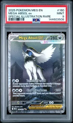 2025 POKEMON MEG EN-MEGA EVOLUTION SPECIAL ILLUSTRATION RARE MEGA ABSOL EX PSA 9 - Image 1