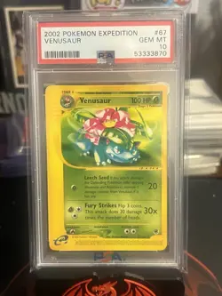 2002 POKEMON EXPEDITION #67 VENUSAUR PSA 10 - Image 1
