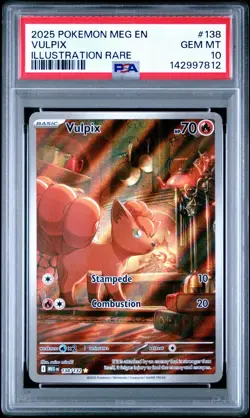 2025 POKEMON MEG EN-MEGA EVOLUTION ILLUSTRATION RARE #138 VULPIX PSA 10 - Image 1