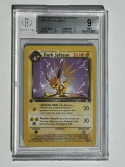 2000 Pokemon Team Rocket 1st Edition #038 Dark Jolteon BGS 9 - Image 1
