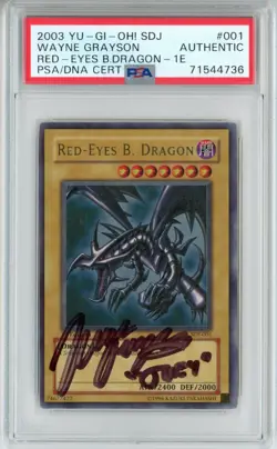 PSA Signed Wayne Grayson Yu-Gi-Oh! Red-Eyes B. Dragon SDJ-001 Starter Deck - Image 1