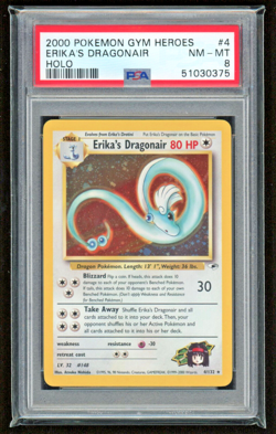 2000 ERIKA'S DRAGONAIR HOLO GYM HEROES PSA 8 MINT #4/132 POKEMON CARD GAME TCG - Image 1