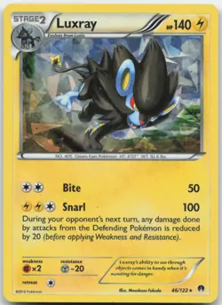 Luxray - 46/122 Cracked Ice Holo Promo Pokemon Card MP - Image 1