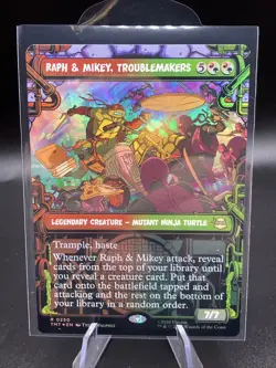Raph & Mikey, Troublemakers Showcase Foil TMNT MTG TMT Unplayed - Image 1