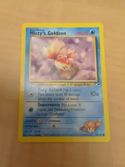 Pokemon TCG Misty's Goldeen Gym Heroes 85/132 Unlimited Common NM - Image 1