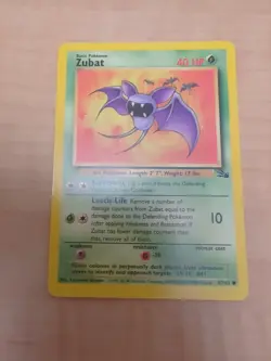 Pokemon TCG Zubat Fossil 57/62 Regular Unlimited Common - Image 1