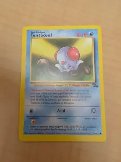 Pokemon TCG Tentacool Original Fossil, Unlimited Common Card 56/62 NM - Image 1