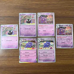 Pokemon TCG regular & REVERSE Holo Gengar Haunter Gastly - MEW 151 - Image 1
