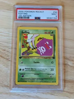 2000 Pokemon KOFFING 1st Edition Common Team Rocket #58 PSA 9 Mint - Image 1
