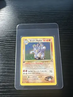 Brock’s Rhydon 2/132 Holo Rare 1st Edition Gym Heroes WOTC Vintage Pokemon - Image 1