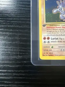 Brock’s Rhydon 2/132 Holo Rare 1st Edition Gym Heroes WOTC Vintage Pokemon - Image 2