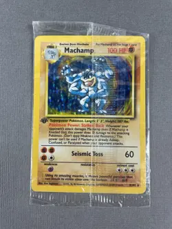 1999 Pokemon Base Set 1st Edition Machamp Holo 8/102 Factory SEALED - Image 2
