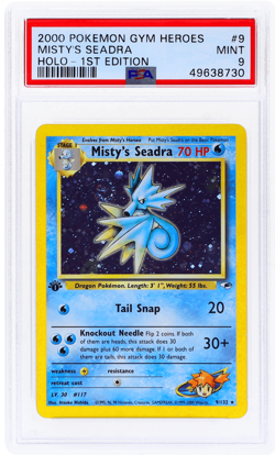 2000 Pokemon Gym Heroes Misty's Seadra 1st Edition Holo #9 PSA 9 - Image 1
