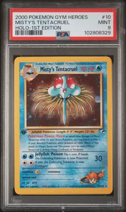 2000 POKEMON GYM HEROES HOLO-1ST EDITION #10 MISTY'S TENTACRUEL PSA 9 - Image 1