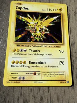 2016 POKEMON XY EVOLUTIONS SET ZAPDOS HOLO CARD 42/108 MP-LP - Image 4