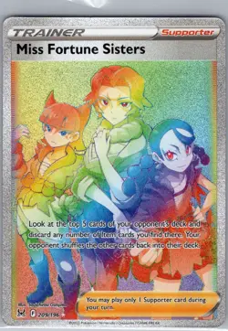 Miss Fortune Sisters (Secret) 209/196 SWSH11: Lost Origin - Pokemon Card - NM - Image 1