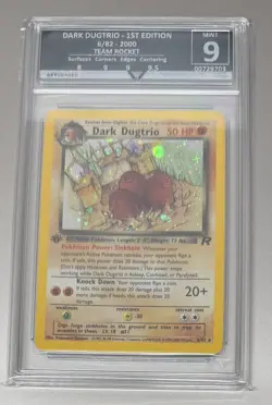Dark Dugtrio 6/62 1st Edition Year 2000 Team Rocket Get Graded 9 MINT Rare Card - Image 1