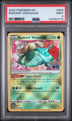 Radiant Venusaur 004/078 - Pokemon GO - Graded PSA 9 MINT Pokemon Card - Image 3