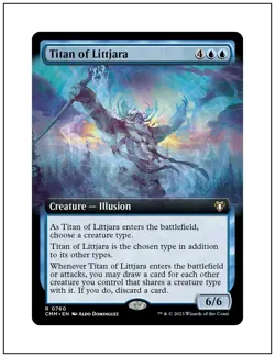 1x Titan of Littjara, Extended Art, Commander Masters, Magic MTG NM - Image 1