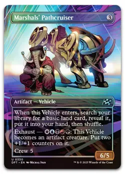Marshals' Pathcruiser (Borderless) #330 (Foil) (NM) Aetherdrift DFT Magic MTG - Image 1