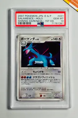 Pokemon PSA 10 Salamence 1st Ed Holo Shining Darkness #431 Japanese 2007 - Image 1