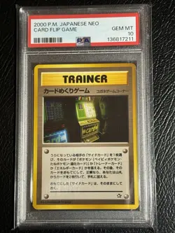 2000 Pokemon BANNED ART Neo Genesis CARD FLIP GAME Japanese PSA 10 GEM MINT!!! - Image 1