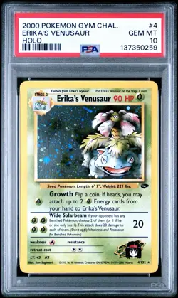 Pokemon TCG Erika’s Venusuar Holo gym challenge unlimited PSA 10 POP 40 - Image 1