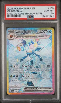 2025 POKEMON PRE EN-PRISMATIC EVOLUTIONS #150 GLACEON EX PSA 10 - Image 1