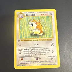 Pokemon TCG Raticate 1st Edition Shadowless Base Set - Image 1
