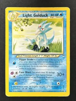 Pokemon Light Golduck 47/105 Neo Destiny - HP/Damaged Corner - Image 1