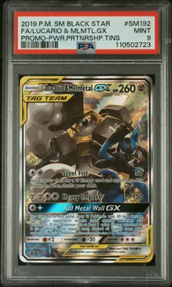 Lucario & Melmetal Gx SM192 Power Partnership Tins Pokemon PSA 9 - Image 1