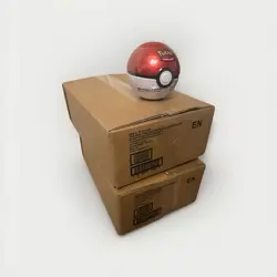 Lot Of 2 Pokemon Pokeball Tins 2025 Display Box SEALED CASE 12 Tins 36 Packs - Image 1