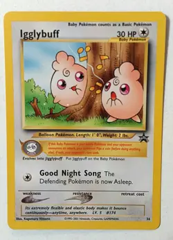 Igglybuff #36 Black Star Promo Pokemon Near Mint Vintage WOTC J12 - Image 1