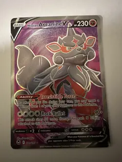 Pokemon TCG Hisuian Arcanine V (Full Art) Silver Tempest 179/195 Holo Ultra Rare - Image 1