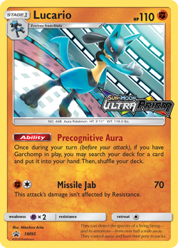 Lucario SM95 SM Black Star Promos Promo NM 2017 Holo - Image 2