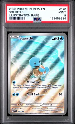 2023 POKEMON MEW EN-151 ILLUSTRATION RARE #170 SQUIRTLE PSA 9 - Image 1