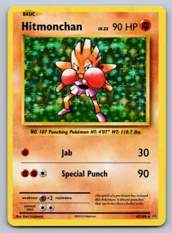Hitmonchan 62/108 Holo Rare Evolutions Pokemon Lightly Played - Image 1