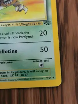 Pokemon TCG Pinsir Jungle 9/64 Holo Unlimited Holo Rare - Image 5