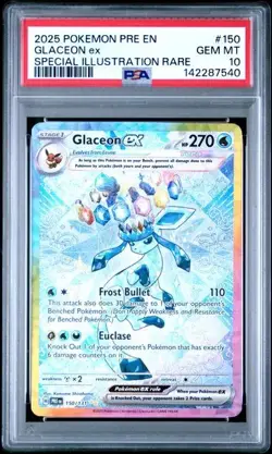 PSA 10 Glaceon EX 150/131 Pokemon Prismatic Evolutions Special Illustration Rare - Image 1