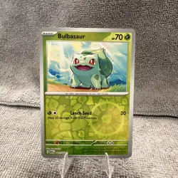 Bulbasaur 1/165 Scarlet & Violet 151 Common Pokemon TCG 2023 reverse holo - Image 1