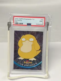 Pokemon PSA 9 Psyduck Holo Foil 54 - Topps TV 1999 Black Logo Mint Card - Image 1