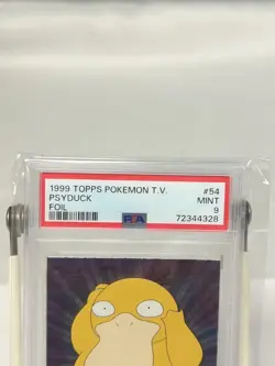 Pokemon PSA 9 Psyduck Holo Foil 54 - Topps TV 1999 Black Logo Mint Card - Image 2