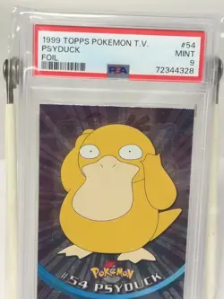 Pokemon PSA 9 Psyduck Holo Foil 54 - Topps TV 1999 Black Logo Mint Card - Image 3