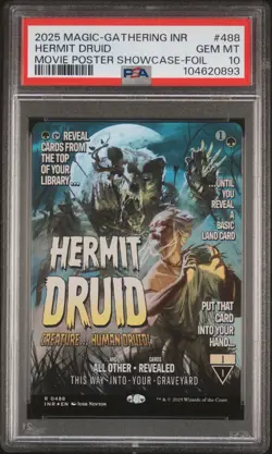 2025 MTG INNISTRAD REMASTERED MOVIE POSTER SC-FOIL #488 HERMIT DRUID PSA 10 - Image 1